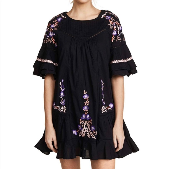 Free People Dresses & Skirts - Free People Pavlo embroidered little black dress size medium new with tags